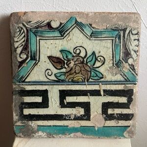 Antique Glazed Encaustic Cement Decorative Tile Reclaimed Floor *Believe Persian